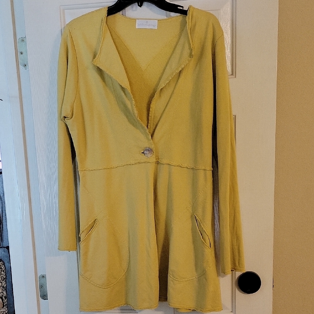 Soft Surroundings Mustard Knit Jacket